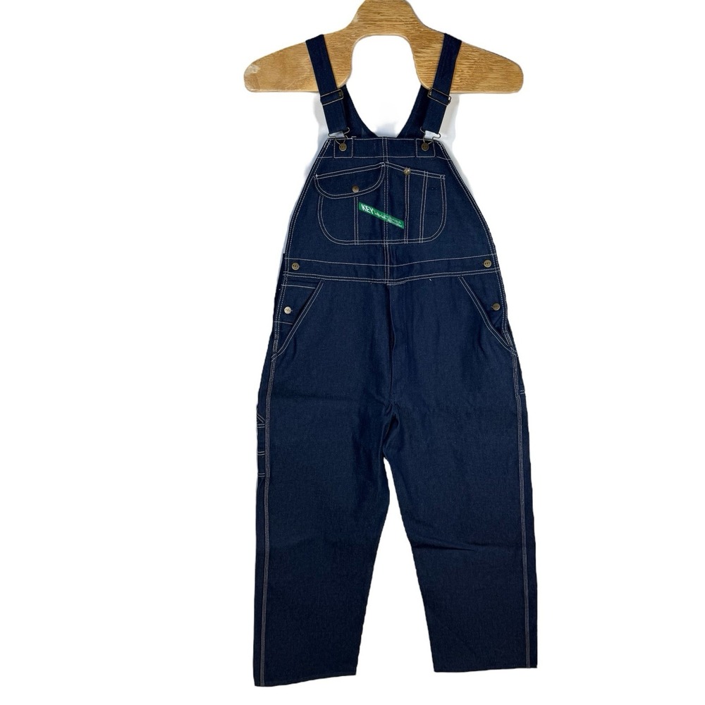 NWT‎ Key Bib Overalls Men's 40x29 Blue Denim Zipper Fly Carpenter Hammer Farmer